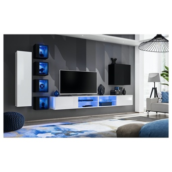 Obývací stěna MATCH XXVI bílá/černá 1