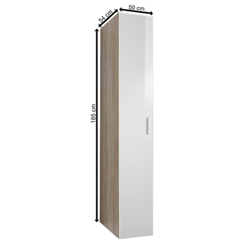Skříň MATLA 648, bílá/dub sägerau, šířka 50 cm 2