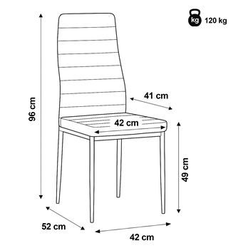 Jídelní set MATTIS II beton/bílá/černá 4