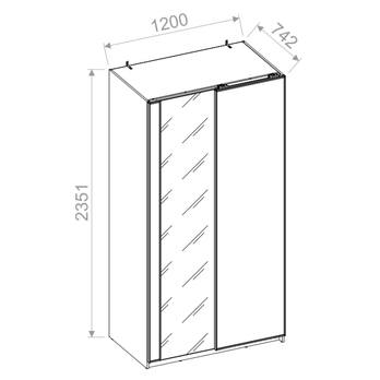 Šatní skříň MAXI bílá, šířka 120 cm 3