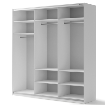 Šatní skříň MAXI bílá, šířka 220 cm 2