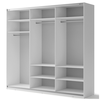 Šatní skříň MAXI bílá, šířka 250 cm 2