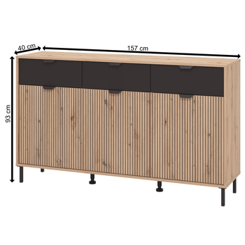 Komoda MAYENNE dub artisan/černá 5
