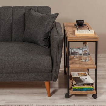 Přístavný stolek MELIN přírodní/černá 5