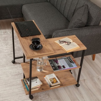 Přístavný stolek MELIN přírodní/černá 6