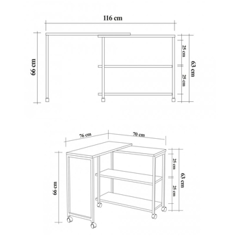 Přístavný stolek MELIN přírodní/černá 9