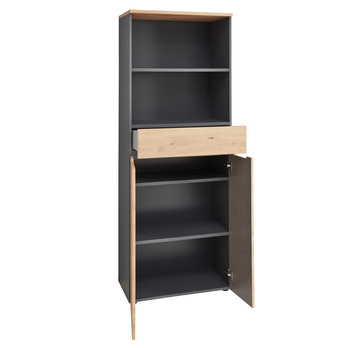 Skříňka MEMPHIS II dub artisan/grafitová 3