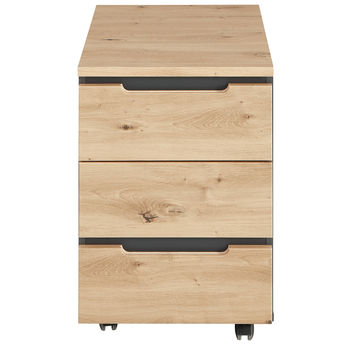 Kontejner  MEMPHIS II dub artisan/grafitová, 3x zásuvka 2