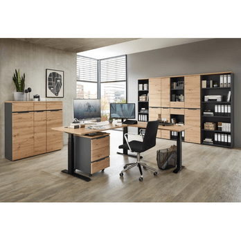 Kontejner  MEMPHIS II dub artisan/grafitová, 3x zásuvka 1