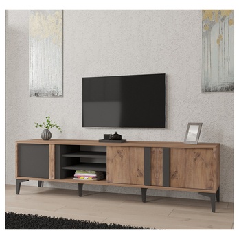 TV komoda MENGU borovice atlantic/antracitová 1