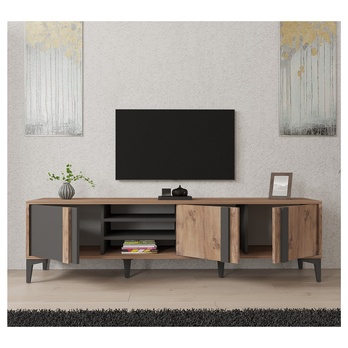 TV komoda MENGU borovice atlantic/antracitová 2