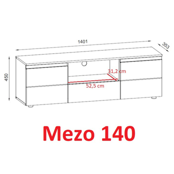 TV stolek MEZO 140 dub artisan/bílá 11