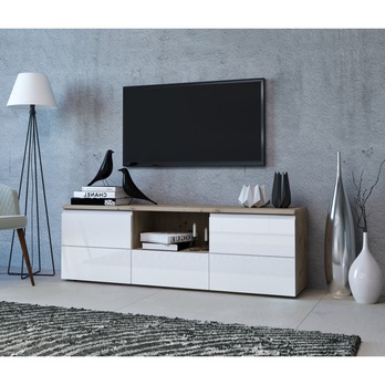 TV stolek MEZO 140 dub artisan/bílá 1