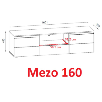TV stolek MEZO 160 dub artisan/bílá 5