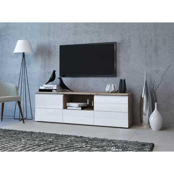 TV stolek MEZO 160 dub artisan/bílá 1