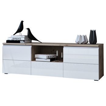 TV stolek MEZO 160 dub artisan/bílá 4