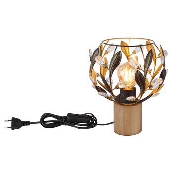 Stolní lampa MIKA černá/zlatá/přírodní 3