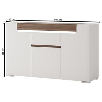 Komoda MILANO 5 alpská bílá/dub sanremo 4