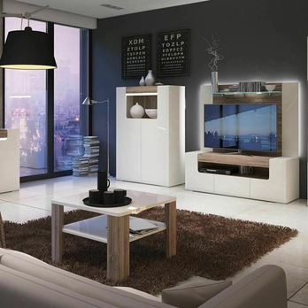 TV komoda MILANO alpská bílá/dub sanremo tmavý, šířka 140 cm 1