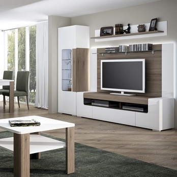 TV komoda MILANO alpská bílá/dub sanremo tmavý, šířka 190 cm 1