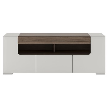 TV komoda MILANO alpská bílá/dub sanremo tmavý, šířka 140 cm 3