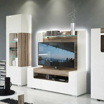 TV komoda MILANO alpská bílá/dub sanremo tmavý, šířka 140 cm 5