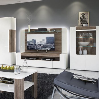TV komoda MILANO alpská bílá/dub sanremo tmavý, šířka 190 cm 5