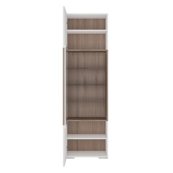 Vitrína  MILANO alpská bílá/dub sanremo, šířka 58 cm 2