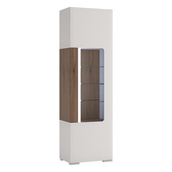 Vitrína  MILANO alpská bílá/dub sanremo, šířka 58 cm 3