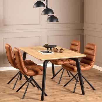 Jídelní židle MILFORD koňaková/matná černá 1