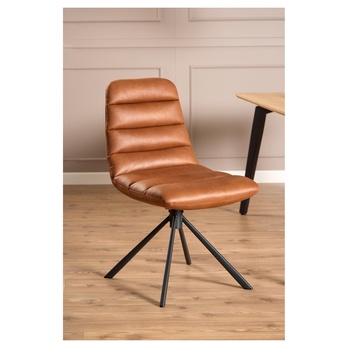 Jídelní židle MILFORD koňaková/matná černá 8