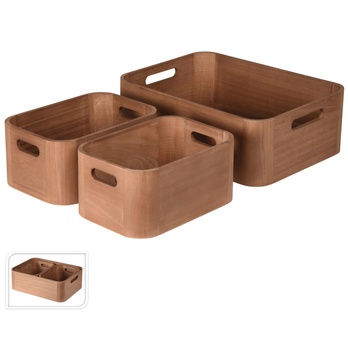 Úložný box MILLICENT tmavá přírodní, šířka 24 cm 1