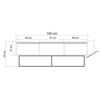 TV komoda MILO ořech/černá 5