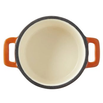 Litinový hrnec MINI OPUS oranžová, průměr 10 cm 3