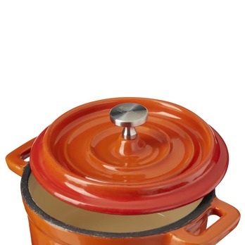 Litinový hrnec MINI OPUS oranžová, průměr 10 cm 5