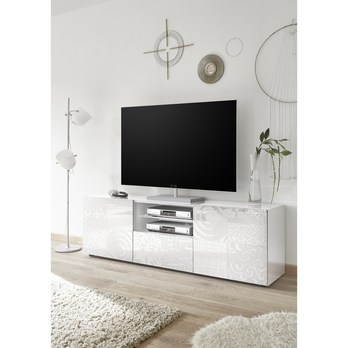 TV komoda MIRO 8 bílá lesklá 1