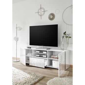 TV komoda MIRO 8 bílá lesklá 2
