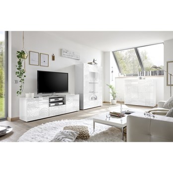TV komoda MIRO 8 bílá lesklá 3