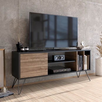 TV komoda MISTICO ořech/černá, šířka 140 cm 1