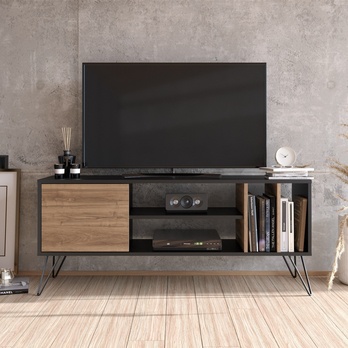TV komoda MISTICO ořech/černá, šířka 140 cm 3