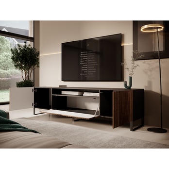 TV komoda MITCH 2 černá/dub 3