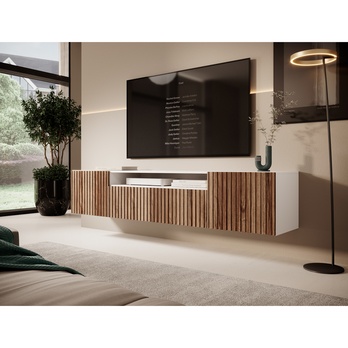 TV komoda MITCH bílá/dub 1