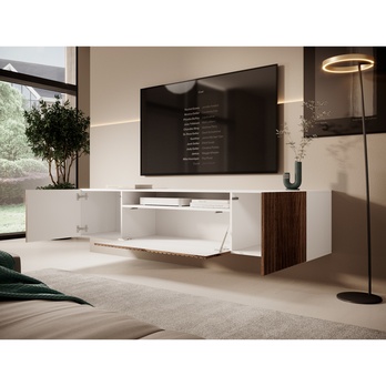 TV komoda MITCH bílá/dub 3