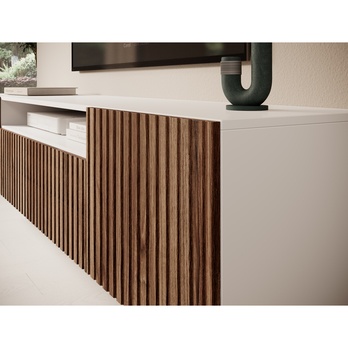 TV komoda MITCH bílá/dub 4