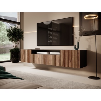 TV komoda MITCH černá/dub 1