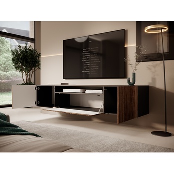 TV komoda MITCH černá/dub 3