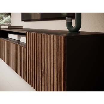 TV komoda MITCH černá/dub 4