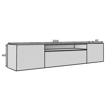 TV komoda MITCH černá/dub 5
