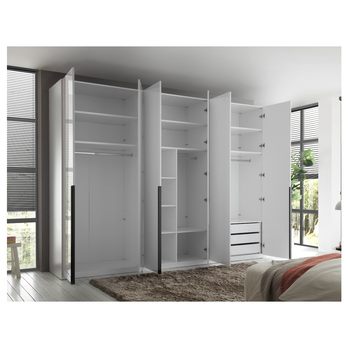 Šatní skříň MOLEO 2 bílá/bílá vysoký lesk 3