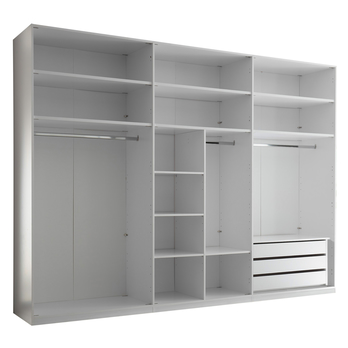 Šatní skříň MOLEO 2 bílá/bílá vysoký lesk 4